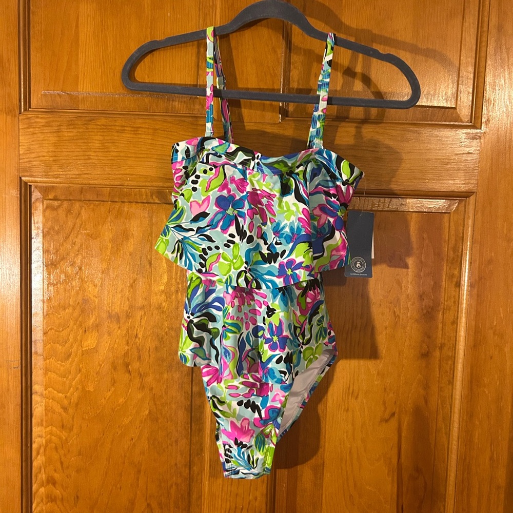 Caribbean Joe Bright vibrant Colorful One Pc Wit or without straps Sz S-…